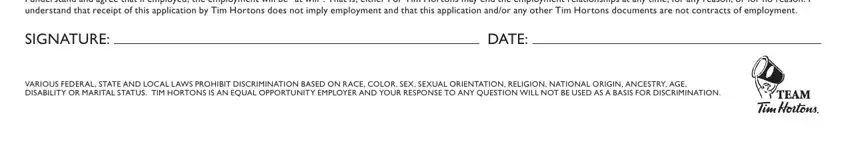 Step # 5 of completing tim hortons application form pdf