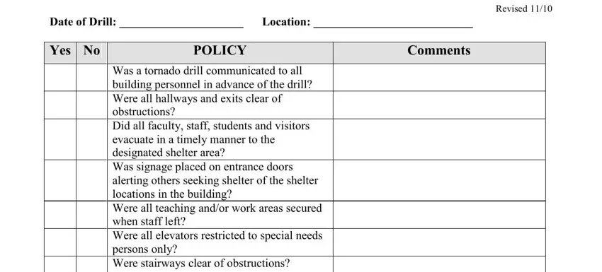 tornado drill evaluation form completion process explained (part 1)