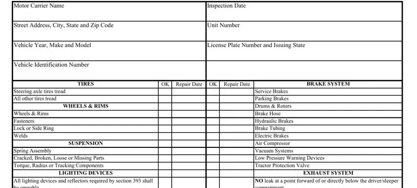 Completing segment 1 in tow truck equipment list