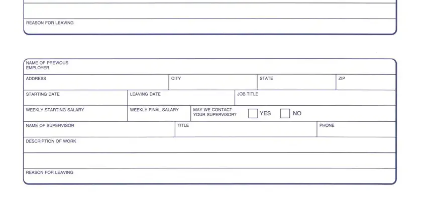 Writing section 4 of form 3288 employment