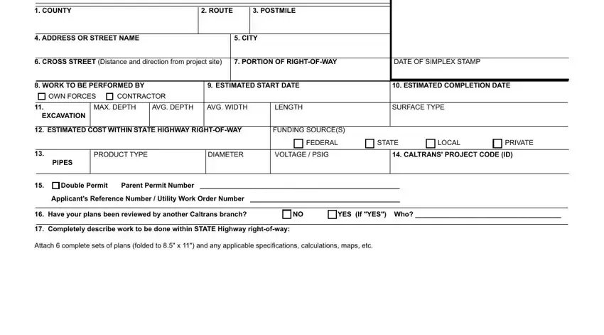 Step no. 1 of filling out tr 0100