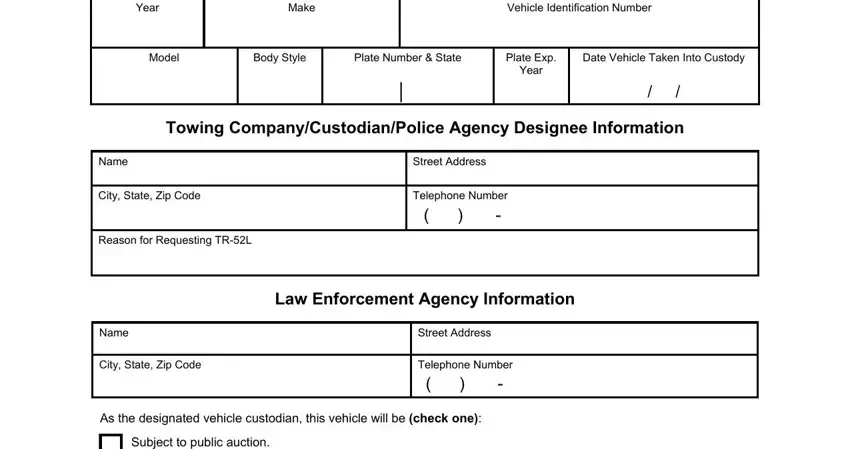 Filling out section 1 in TR-52L