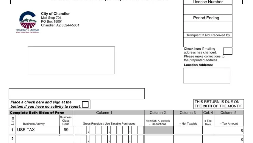 az chandler tax writing process described (step 1)
