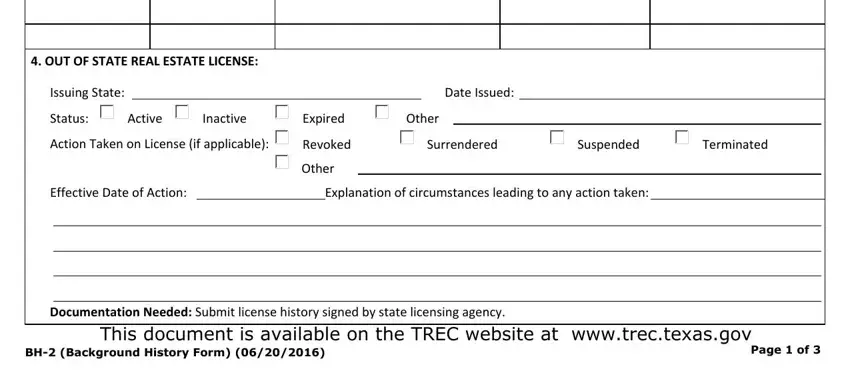 Filling in segment 2 of texas history form fillable