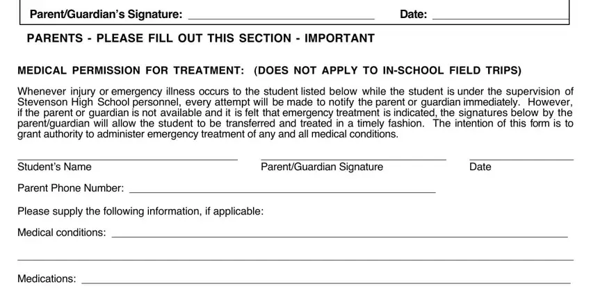 Stage no. 2 for filling out high aeshs field trip