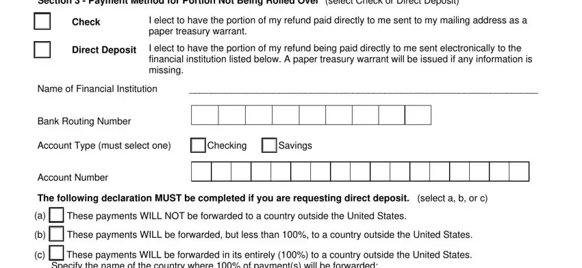 Stage number 2 of filling in trs form 7