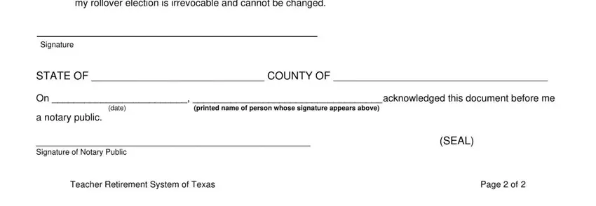 Filling in segment 4 of trs form 7