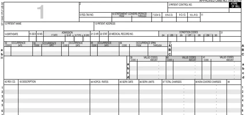 Stage no. 1 in submitting what is a ub92 form