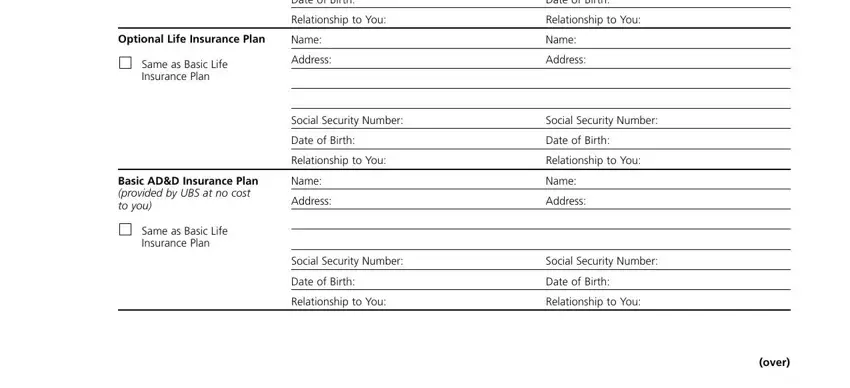 Filling out part 2 of ubs program beneficiary search
