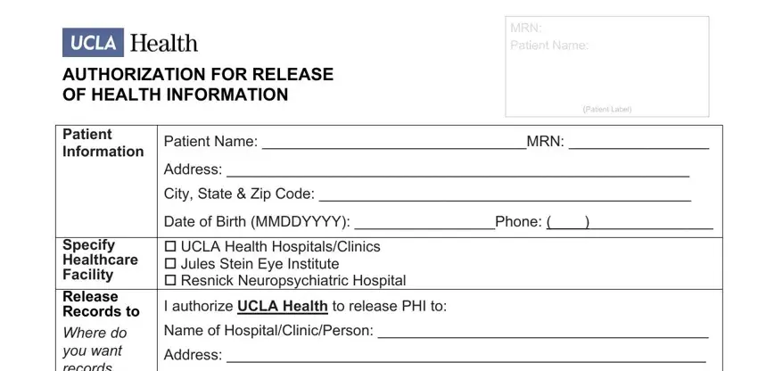 Ways to fill out ucla release records step 1