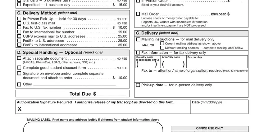 Part # 2 of filling out ucla transcript order blank