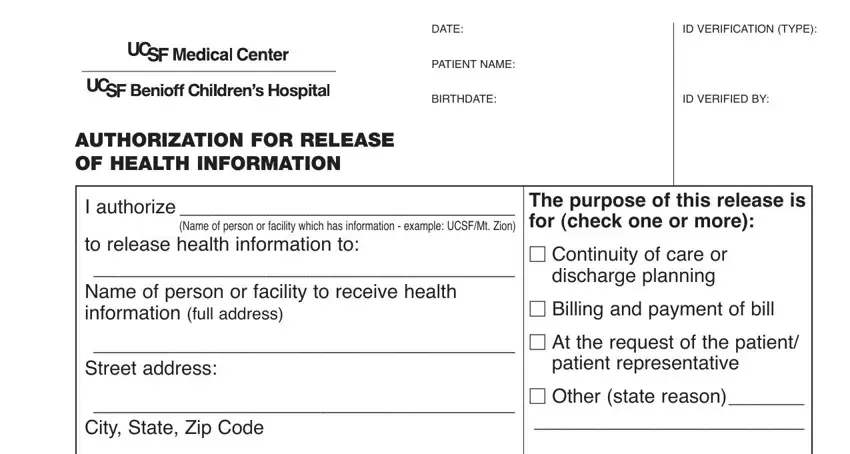 Writing part 1 in ucsf release of medical records