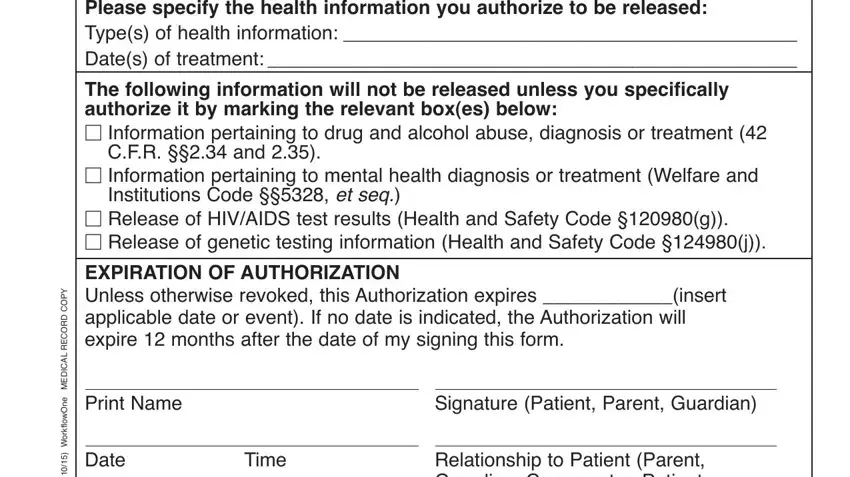 Writing segment 2 in ucsf release of medical records