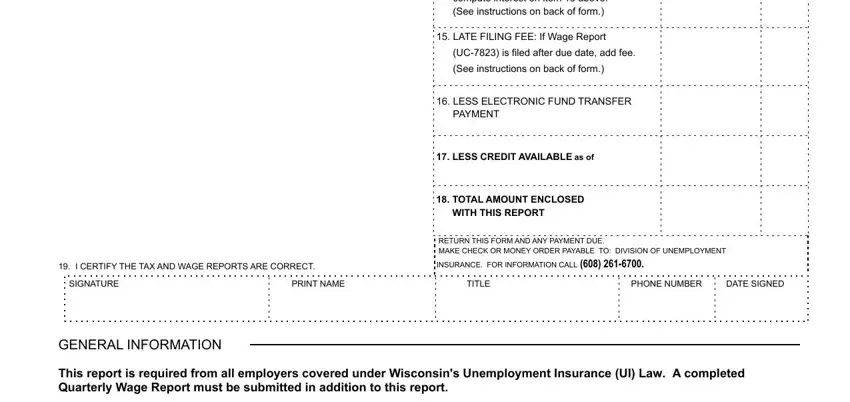 Step # 2 for filling in wisconsin quarterly form