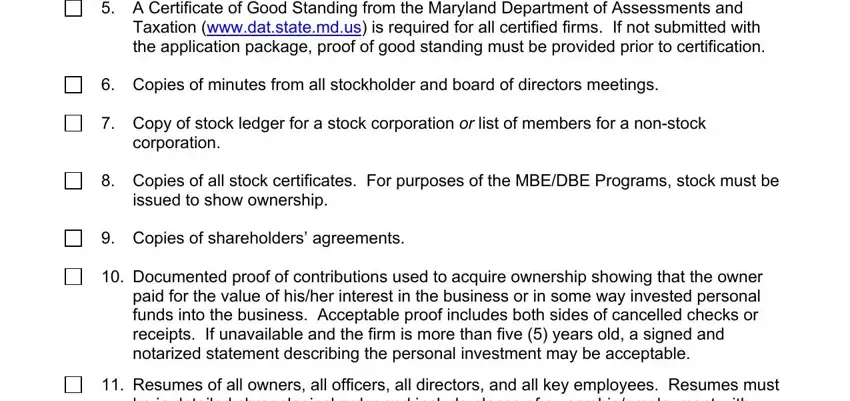 DBE completion process outlined (step 1)