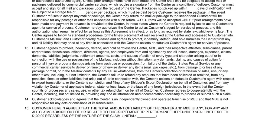 Customer agrees to protect, responsible for any acts or, and CUSTOMER HEREIN AGREES THAT THE in ups mailbox agreement