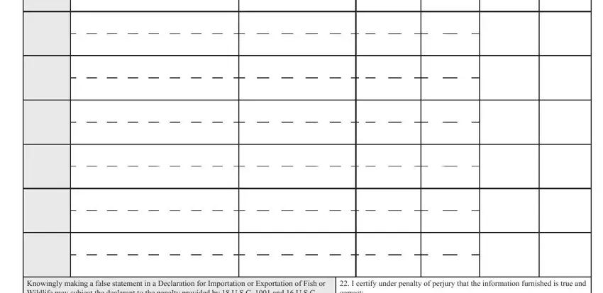 Filling out segment 4 in usfws declaration form 3 177
