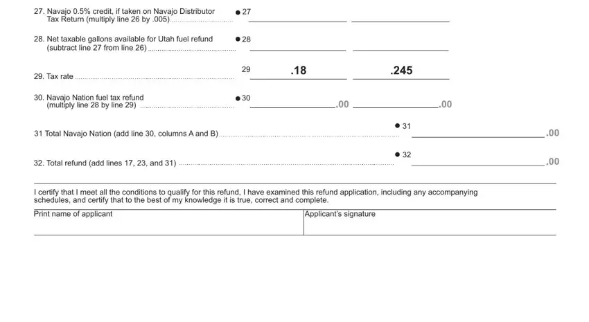 Navajo Nation fuel tax refund, Tax rate, and Navajo  credit if taken on Navajo inside Utah Form Tc 116