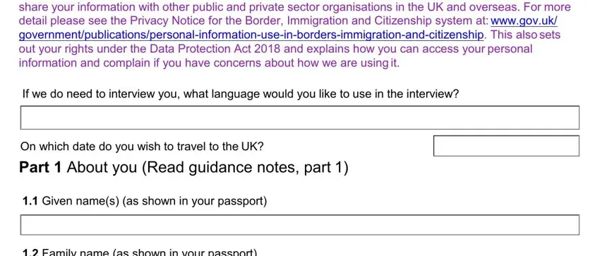 Filling out segment 1 in vaf4 form