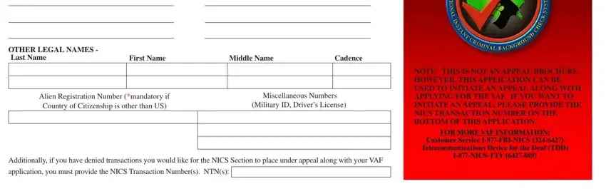 Completing segment 2 of vaf form 25