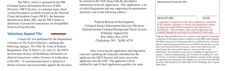 Filling in section 3 in vaf form 25