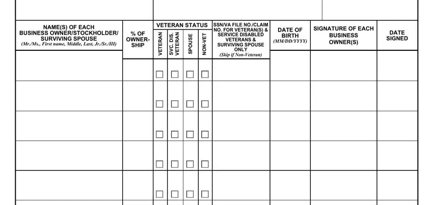 Completing part 1 in form 0877 va form