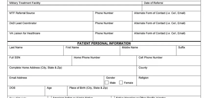 va form referral writing process shown (step 1)