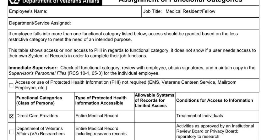 Step no. 1 in filling in electronic va form 10 0539