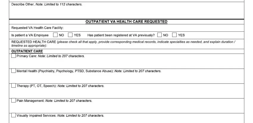 Filling out segment 5 in va form referral