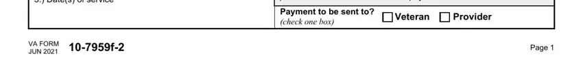 Filling in segment 2 in va fmp claim form