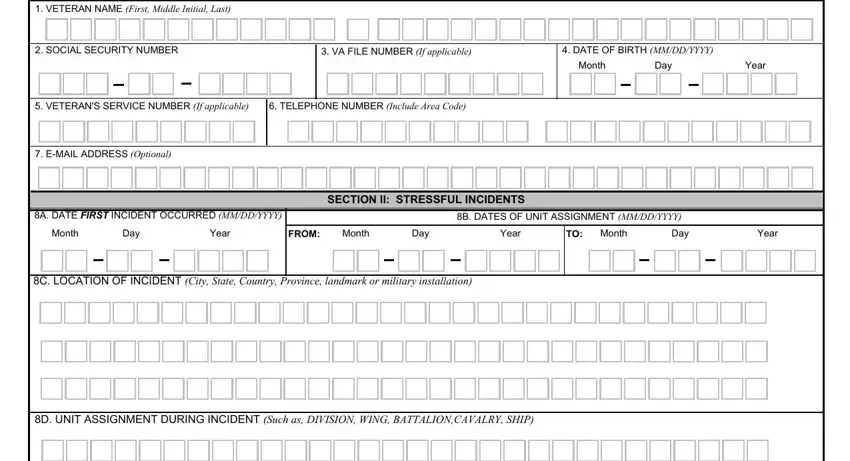 Filling out part 1 of statement ptsd