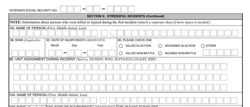 Part number 3 for filling in statement ptsd
