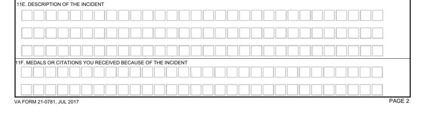 Stage # 5 in filling in statement ptsd