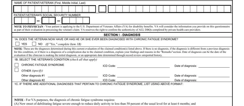 Writing section 1 in va form 21 0960n 1 fillable