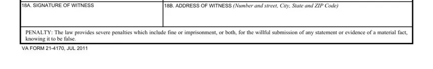 Stage # 5 for filling out don't use va form 21 4138