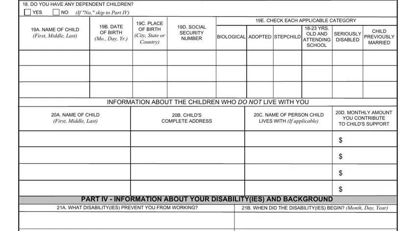 Stage # 4 for completing form 21 527ez