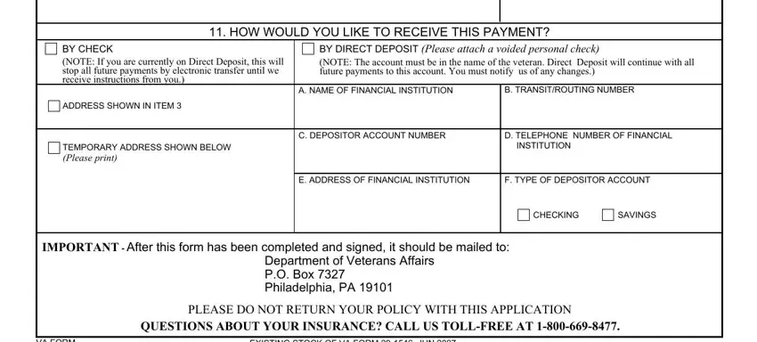 Step no. 4 in submitting va form 29 1546 policy loan