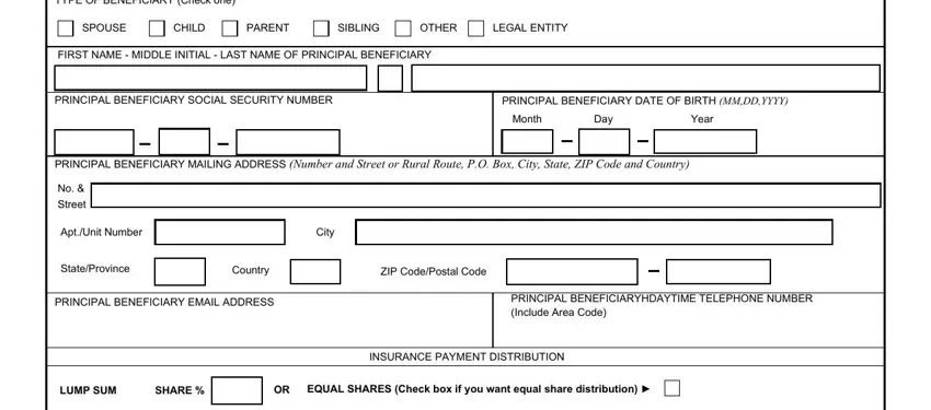 The best way to fill out va life insurance beneficiary change portion 4