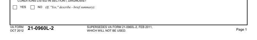 VA FORM OCT, Page, and CONDITIONS LISTED IN SECTION I of dbq sleep apnea