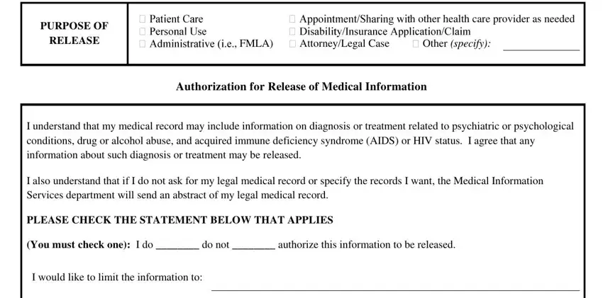 Filling out segment 5 of vanderbilt authorization release