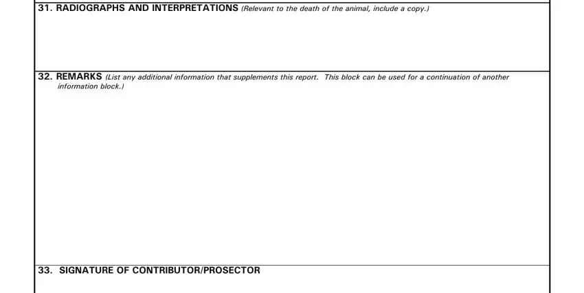 sample of necropsy report completion process shown (stage 4)
