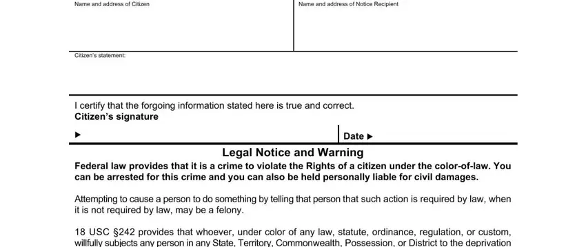 Filling in segment 1 in col warning blank