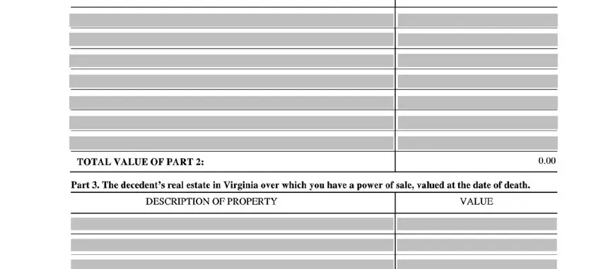 Filling out segment 3 of decedent estate va