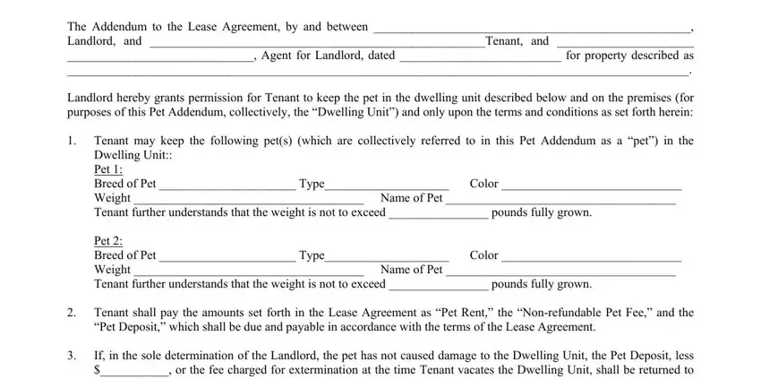 Step # 1 of filling in lease common law virginia