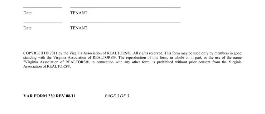 Step no. 4 in filling in lease common law virginia