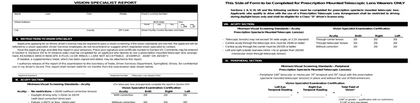 Step # 3 of submitting Illinois Vision Specialist Report Form