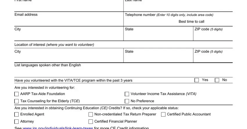 Filling in part 1 of how to form tce