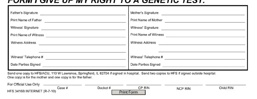Part number 2 of filling out illinois voluntary acknowledgement of paternity form