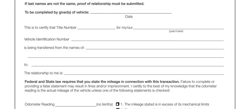 Part number 1 in filling out md gift