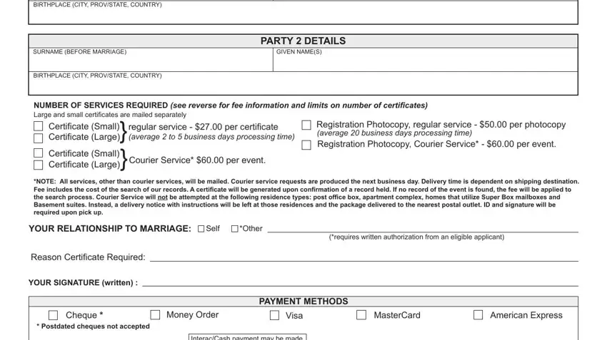 Step # 2 for filling out can you apply for a marriage license online in kansas